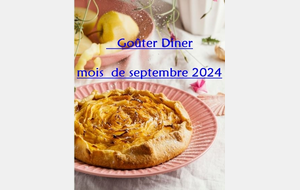 Goûter diner mois de septembre 2024