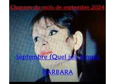 Chanson du mois de Septembre 2024